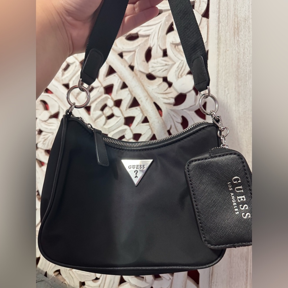 Guess Black Shoulder Bag with Coin Purse -SOLD ON DEPOP
